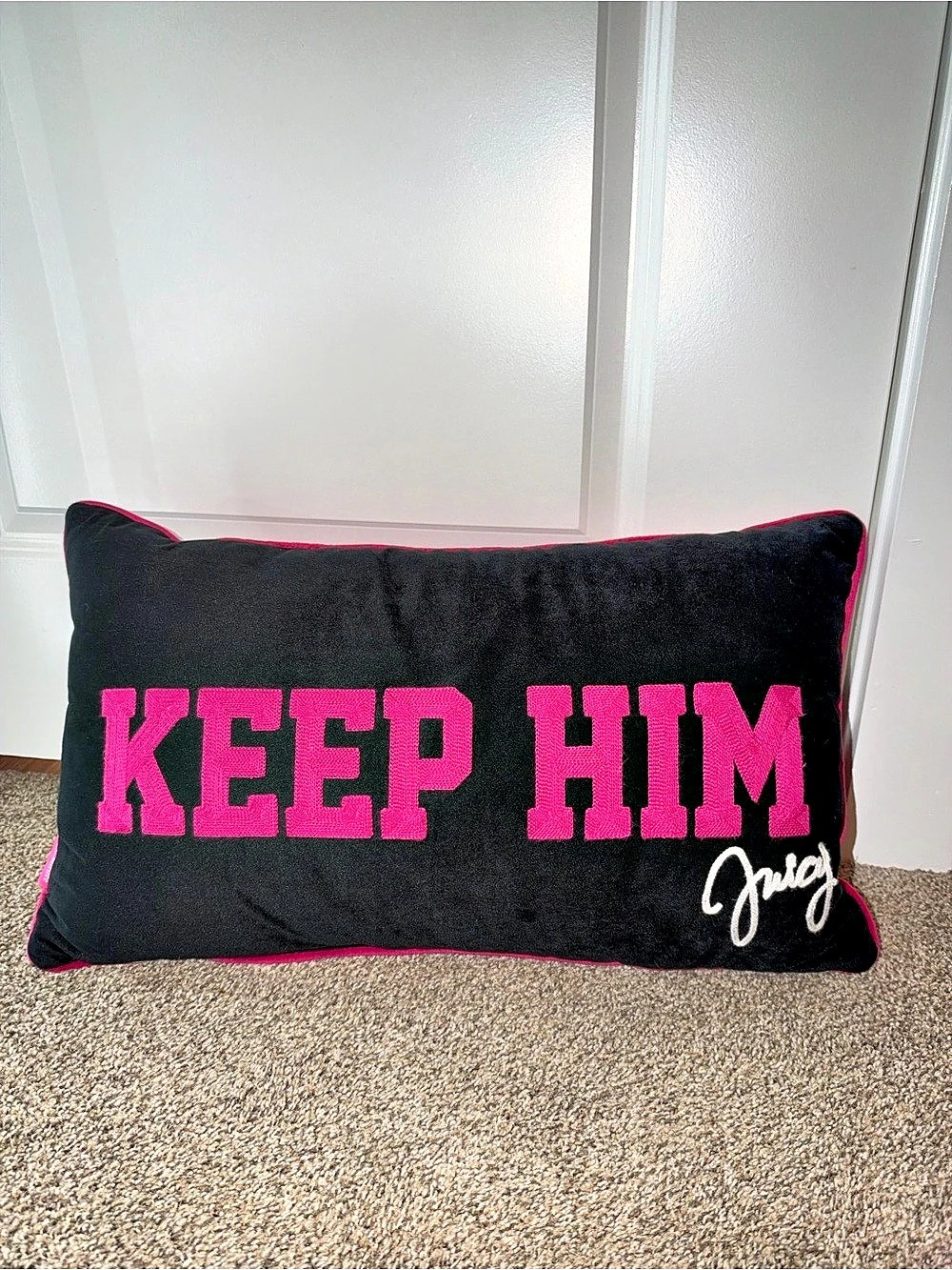 Juicy Couture Keep Him Dump Him Reversible Decorative Accent Pillow Accent